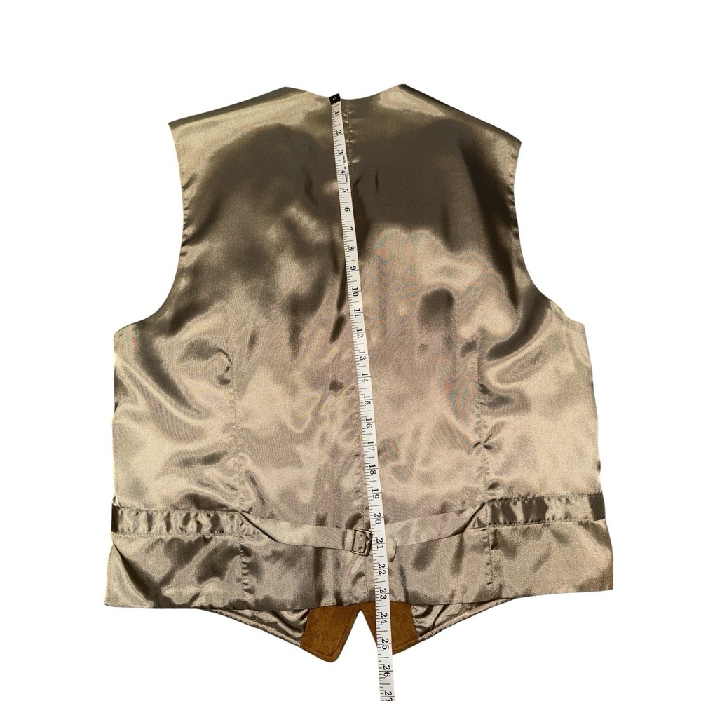 Bullock & Jones Suede Leather Vest Mens‎ Large Button Up Tuxedo Equestrian VTG - Picture 11 of 15